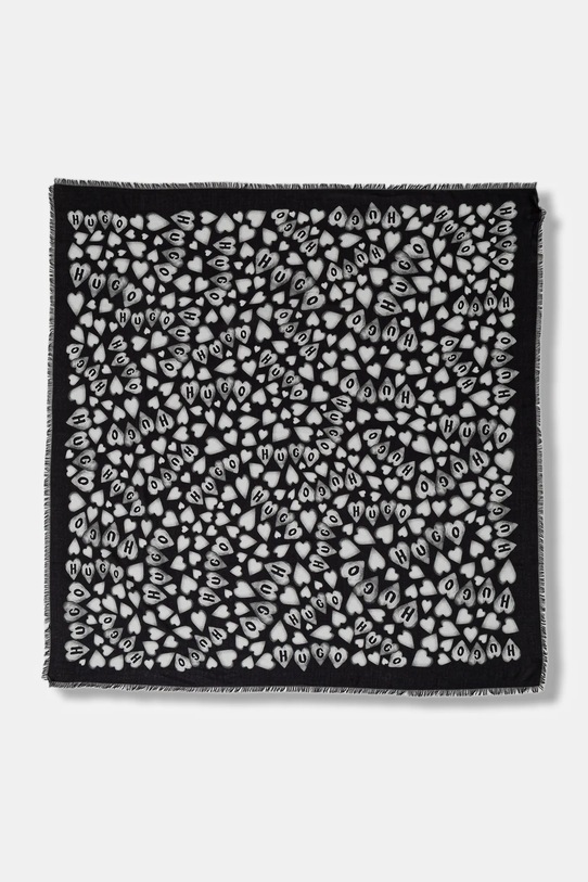 Šátek HUGO Alycia jemný vzor černá 50517680
