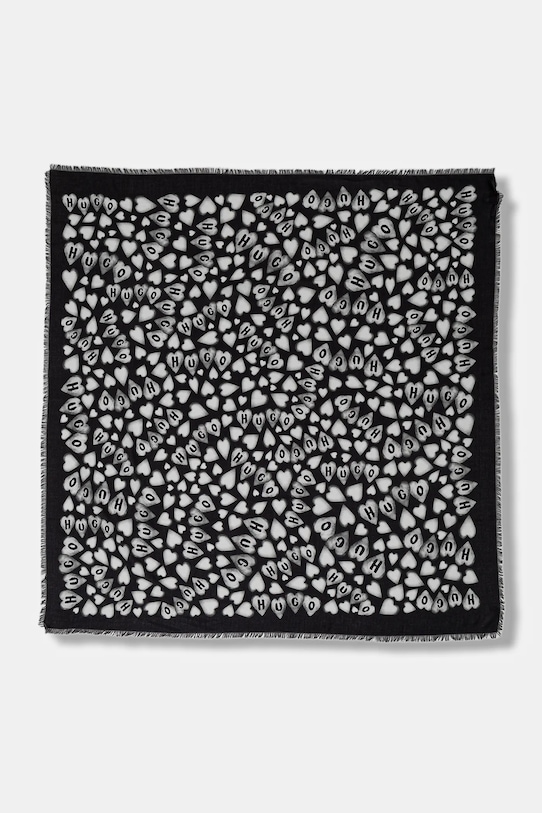 Šátek HUGO Alycia jemný vzor černá 50517680