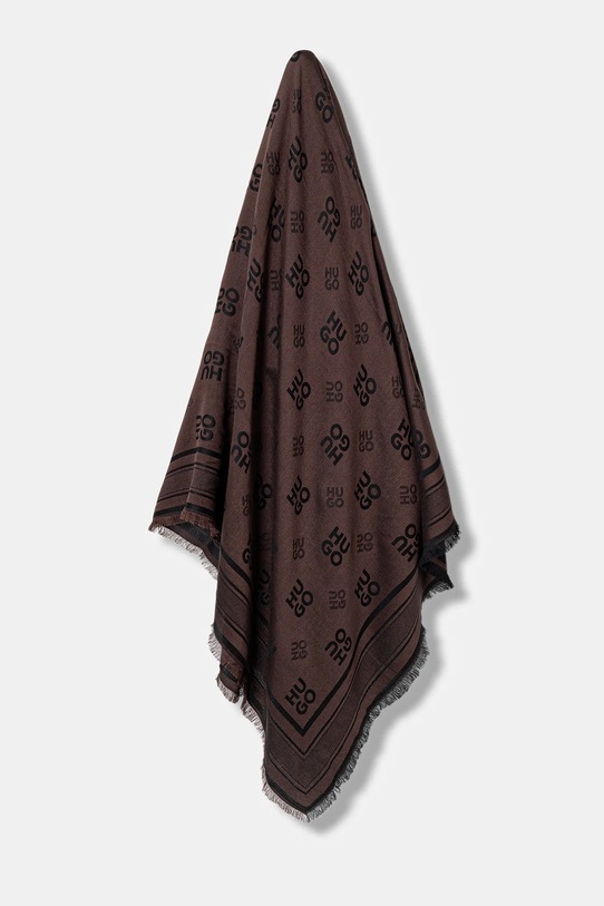 Šátek HUGO látka hnědá 50517684