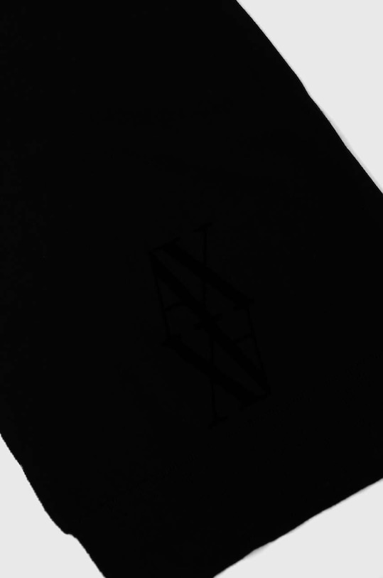 Armani Exchange szalik z domieszką jedwabiu 944602.4F300 czarny AW24