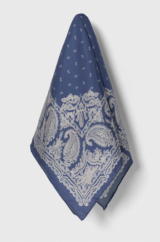 Lauren Ralph Lauren apaszka jedwabna tkanina niebieski 454953604