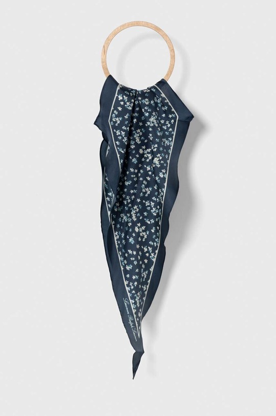 Lauren Ralph Lauren apaszka jedwabna tkanina granatowy 454953622
