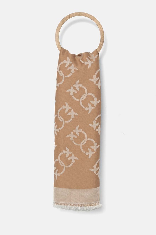 Pinko esarfa din amestec de lana tricotaj maro 101954.A23T