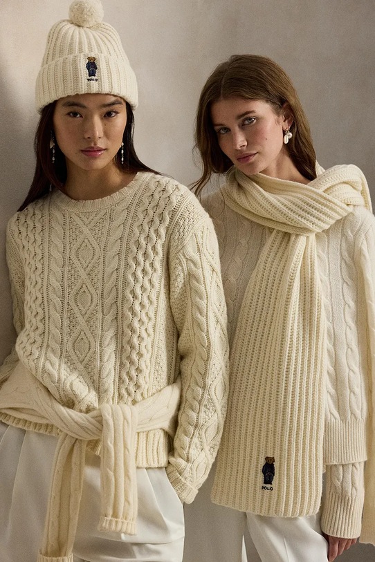 Шерстяной шарф Polo Ralph Lauren 455931877 бежевый