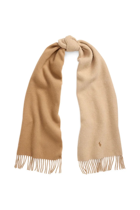 Polo Ralph Lauren szalik wełniany dzianina beżowy 455954371