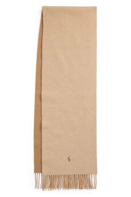 Polo Ralph Lauren szalik wełniany 455954371 beżowy AW25
