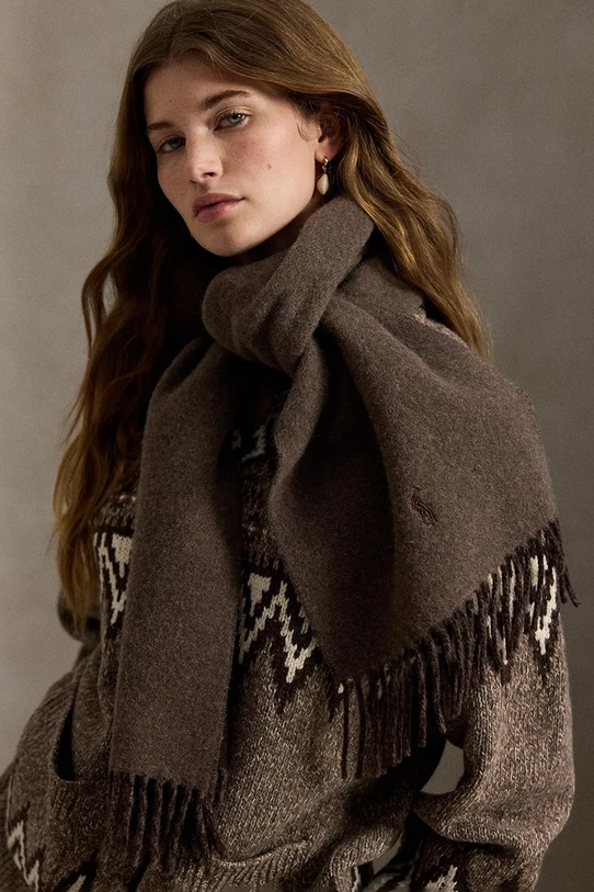 Vlnený šál Polo Ralph Lauren 455954371 hnedá