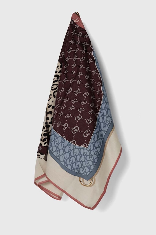 Foulard Liu Jo Fucsia 2F4094 - Stampa Grafica, Logo Monogram, 120x120 Cm In Poliestere - Foto 8