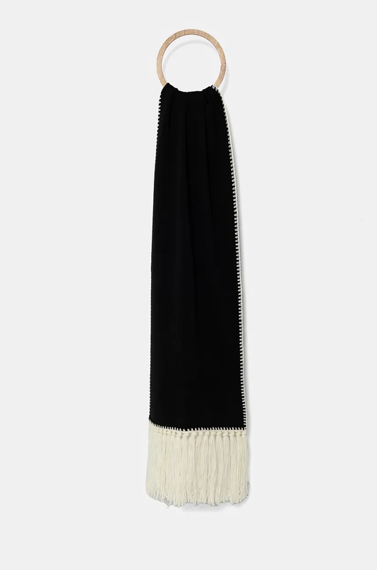 Luisa Spagnoli szalik wełniany MUSIC wełna czarny 58427