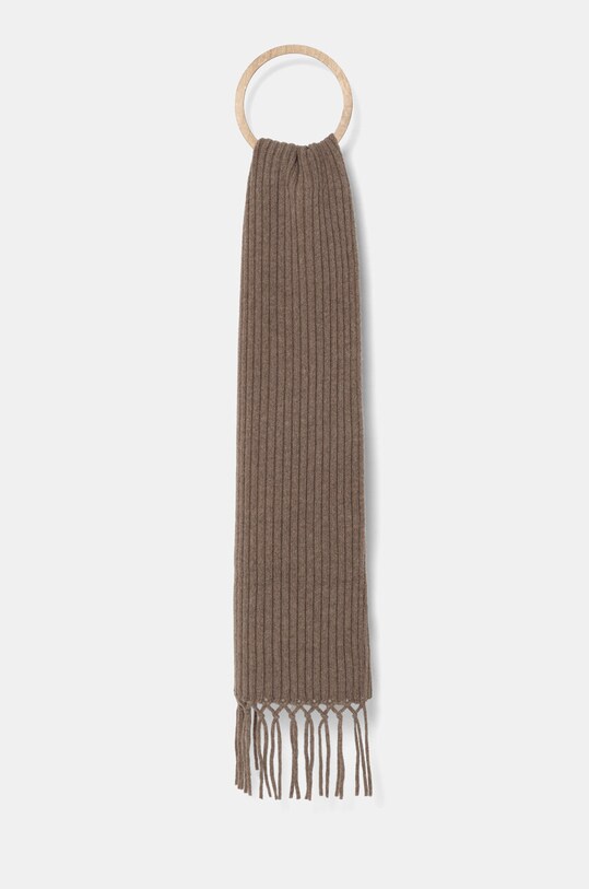 Шерстяной шарф Weekend Max Mara шерсть коричневый 2425746035600