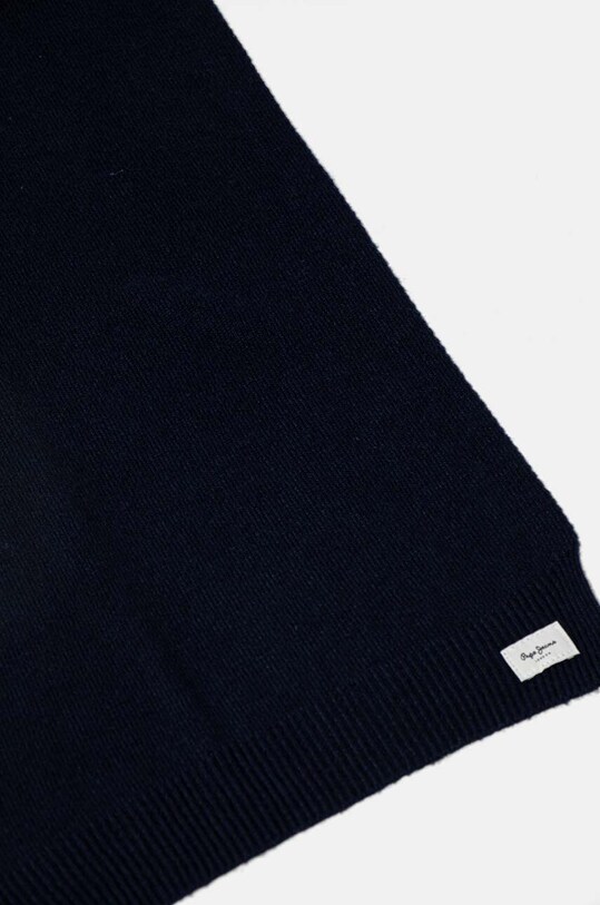 Šátek z vlněné směsi Pepe Jeans YELA SCARF PL060200 námořnická modř AW24