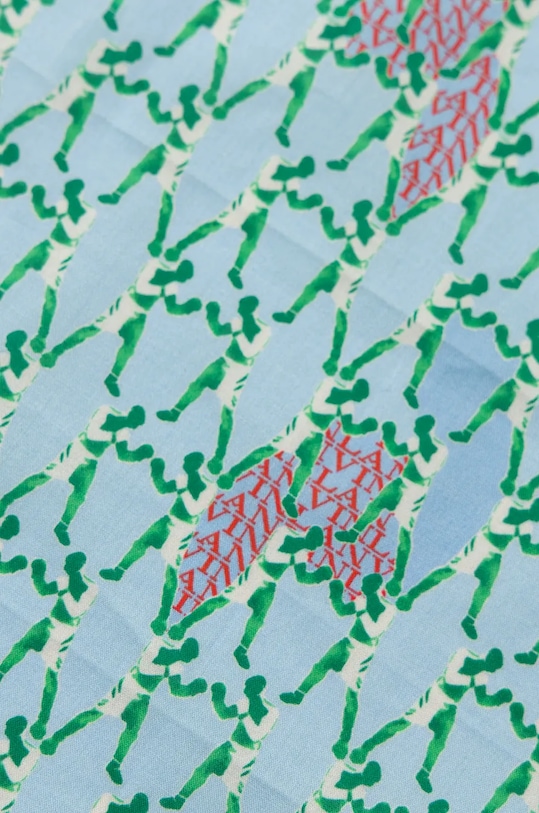 Accesorii Lanvin eșarfă din bumbac 6L4545.SS238 albastru