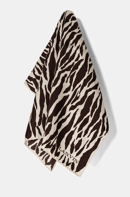 Lanvin apaszka jedwabna tkanina brązowy 6L5555.SS170