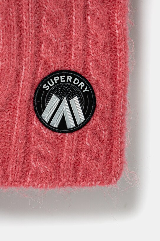Superdry szalik z domieszką wełny W9310079A.L6W różowy AW24