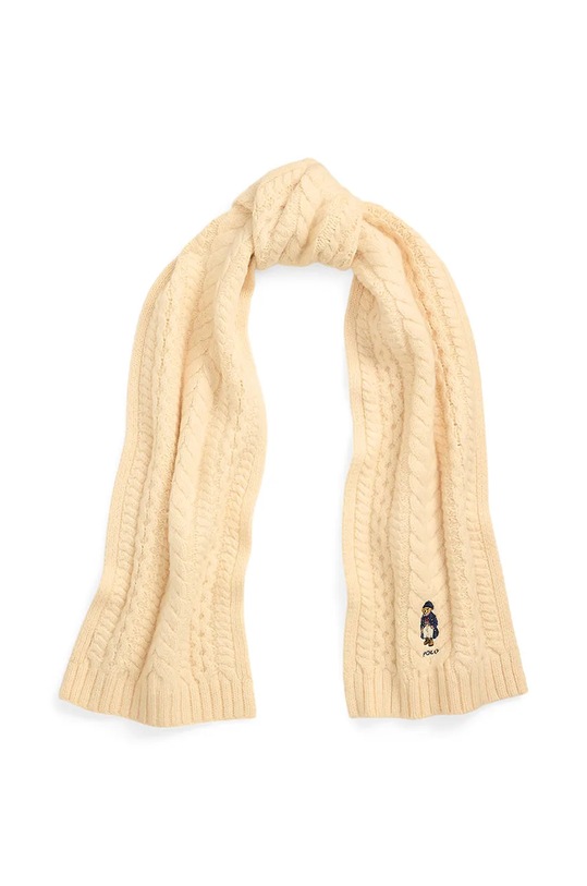 Μάλλινο κασκόλ Polo Ralph Lauren μαλλί μπεζ 455961992