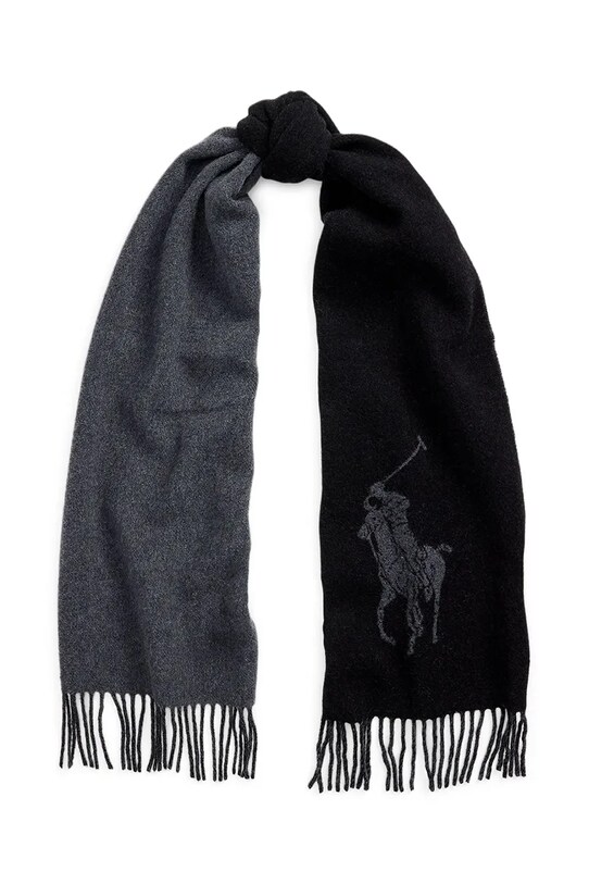 Μάλλινο κασκόλ Polo Ralph Lauren μαλλί μαύρο 455954331