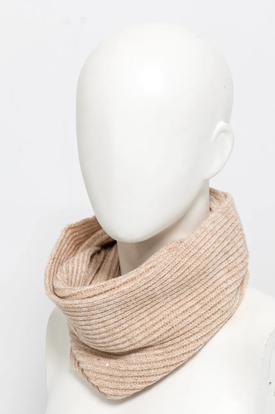 Guess komin z domieszką wełny dzianina beżowy AW5237.WOL03