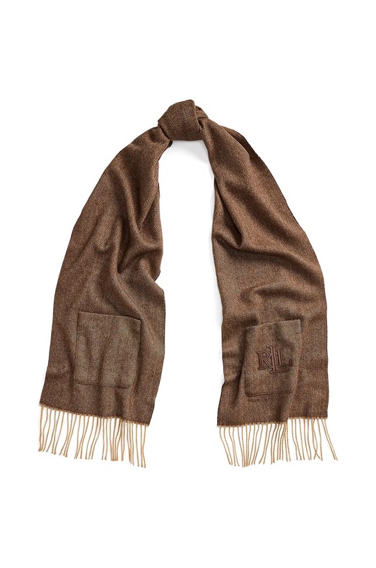 Шал с вълна Lauren Ralph Lauren трикотаж бежов 454960052