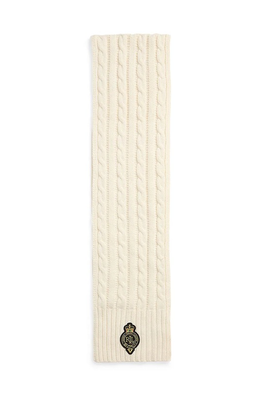 Šátek z vlněné směsi Lauren Ralph Lauren 454960071 béžová AW24