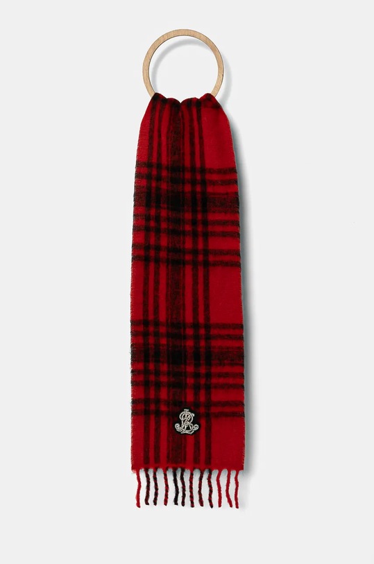 Lauren Ralph Lauren szalik z domieszką wełny dzianina czerwony 454960078