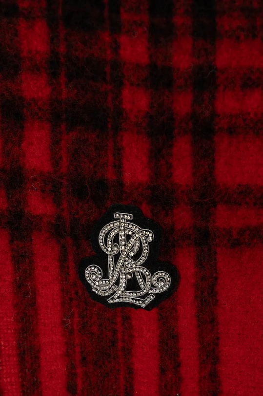 Lauren Ralph Lauren szalik z domieszką wełny 454960078 czerwony AW24