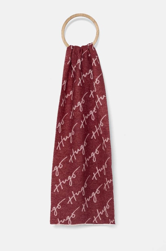 Kratki vuneni šal HUGO vuna crvena 50524789