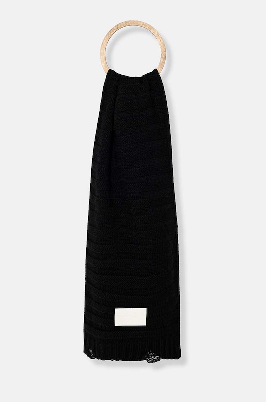 Шерстяной шарф MM6 Maison Margiela шерсть чёрный S52TE0054.M13040