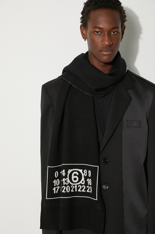 Аксессуары Шарф с примесью шерсти MM6 Maison Margiela S52TE0055.M13050 чёрный