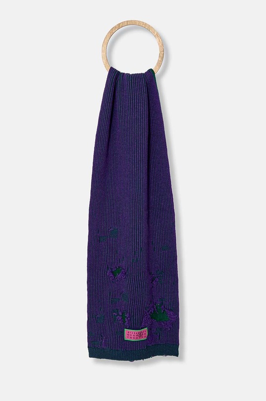 MM6 Maison Margiela esarfa de lana tricotaj violet S62TE0051.M13076
