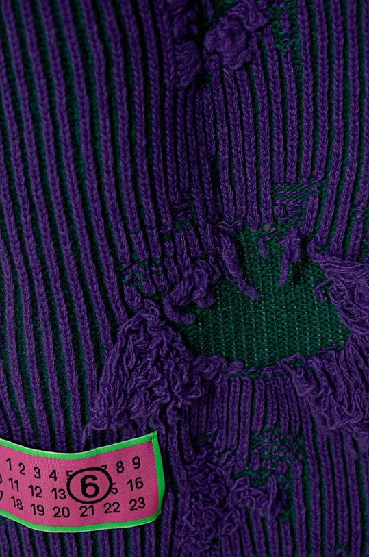 MM6 Maison Margiela esarfa de lana S62TE0051.M13076 violet AW24