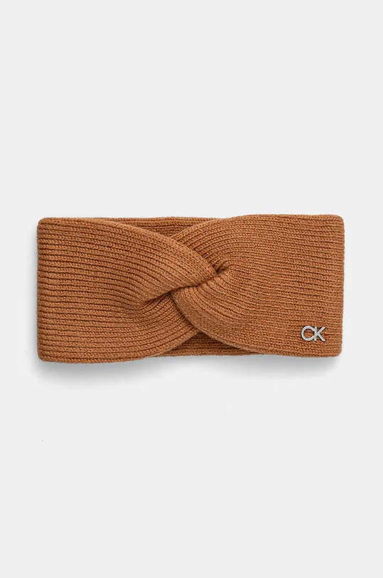 Calvin Klein opaska wełniana wełna brązowy K60K612591