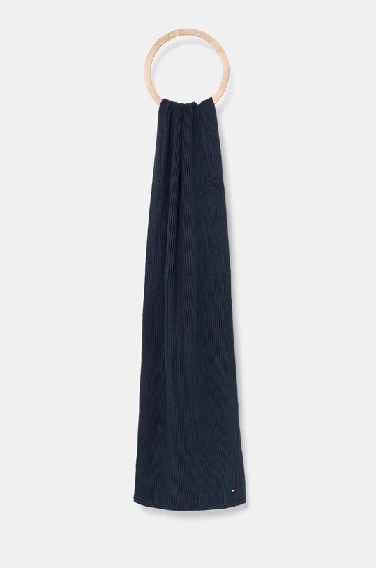 Tommy Hilfiger szalik z domieszką kaszmiru dzianina granatowy AW0AW16640