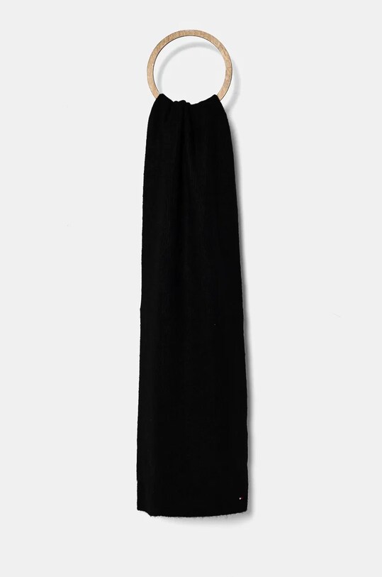Tommy Hilfiger esarfa din amestec de lana tricotaj negru AW0AW16641