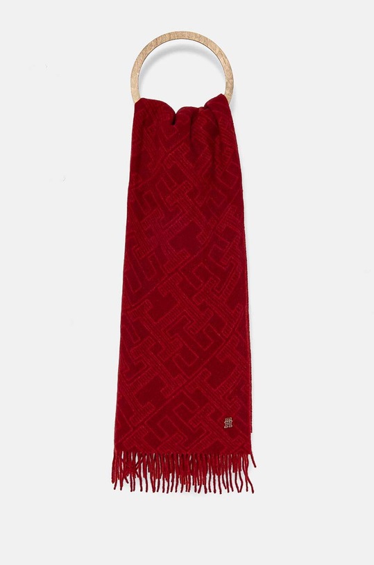 Tommy Hilfiger esarfa de lana panza burgundia AW0AW16650