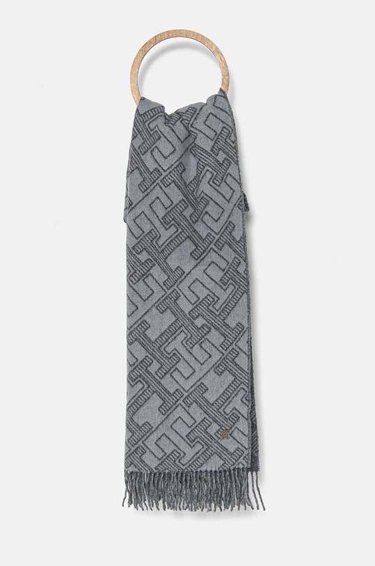 Tommy Hilfiger gyapjú sál szövet szürke AW0AW16650