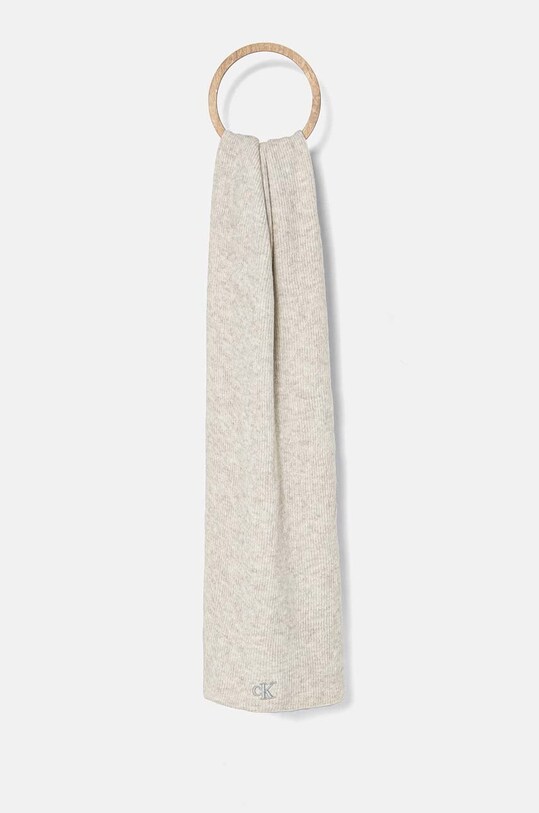 Calvin Klein Jeans sál gyapjú keverékből gyapjú szállal szürke K60K612664
