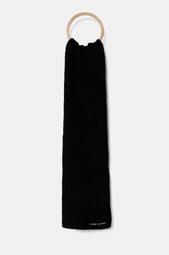 Šál s prímesou vlny Tommy Jeans s prímesou vlny čierna AW0AW16789