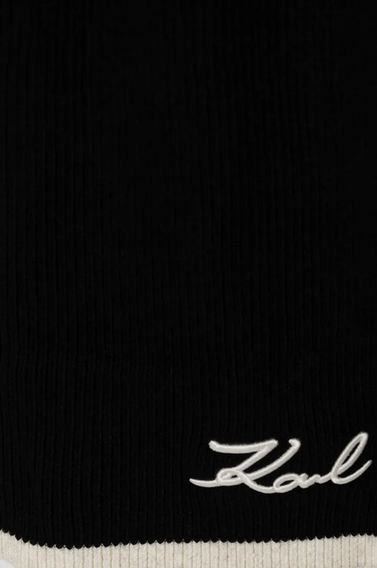 Шарф с примесью шерсти Karl Lagerfeld 246W3307 чёрный AW24