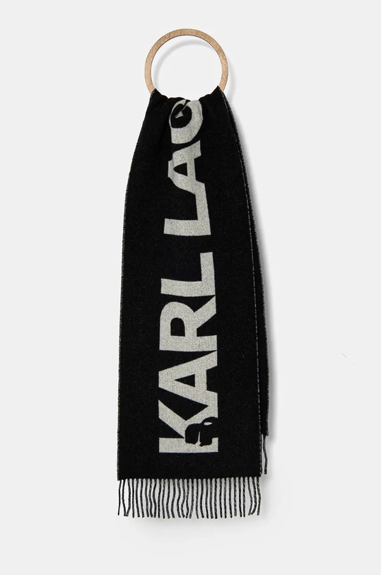 Karl Lagerfeld esarfa de lana panza negru 246W3309