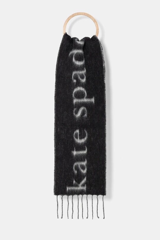 Шерстяной шарф Kate Spade шерсть чёрный 29KS1004503