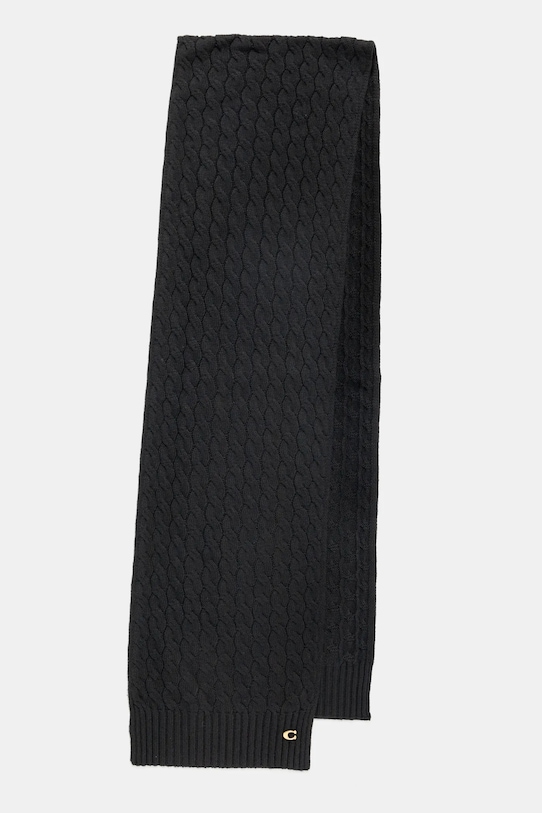 Coach szalik z domieszką wełny 29CO100294 czarny AW24