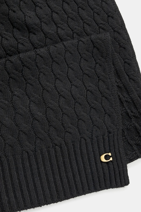 Akcesoria Coach szalik z domieszką wełny 29CO100294 czarny