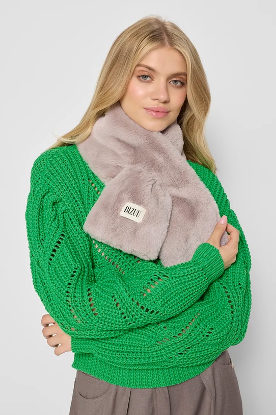 Bizuu fular FLUFFY tricotaj bej FLUFFY.BEZOWY.AW24