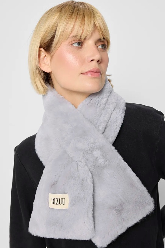 Bizuu szalik FLUFFY dzianina szary FLUFFY.SZARY.AW24