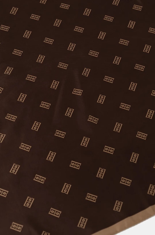 Hedvábný šátek By Malene Birger MONNAS Q70130020 hnědá AW24