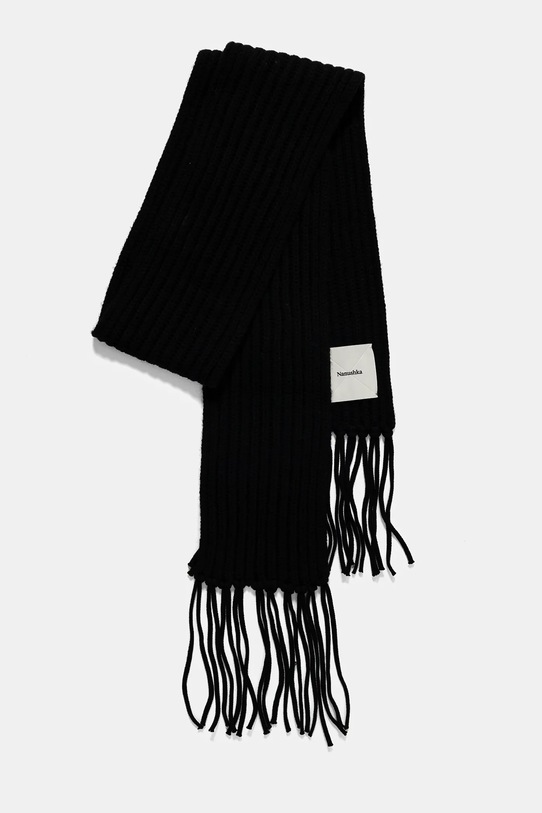 Vlnený šál Nanushka IZAIA NU24FWSC10499 čierna AW24