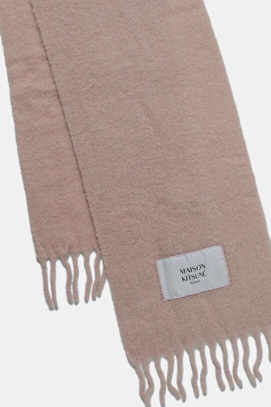 Maison Kitsuné scarf Baby Alpaca LM06206WA0022 pink AW24