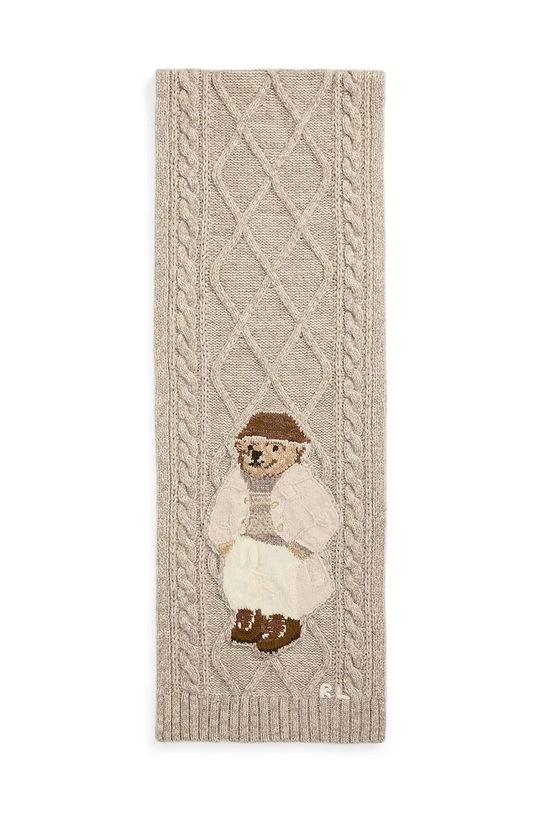 Polo Ralph Lauren szalik wełniany dzianina beżowy 455962004