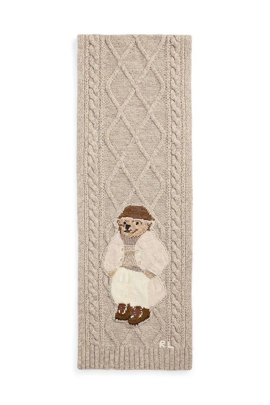 Polo Ralph Lauren szalik wełniany dzianina beżowy 455962004