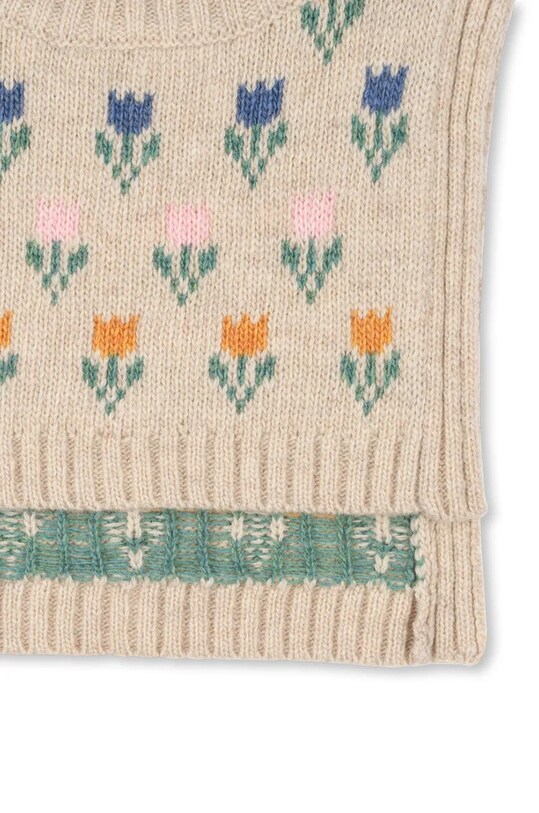 Дитячий вовняний снуд Konges Sløjd BELOU KNIT NECKWARMER KS101425 бежевий